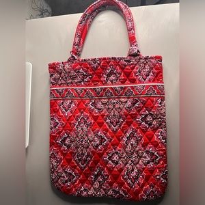 Vera Bradley tote laptop bag base color red with flowers prints